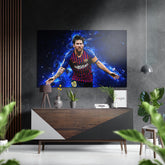 Messi Brushed Aluminium Dibond Wall Art.